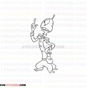 Pleakly Lilo And Stitch outline svg dxf eps pdf png