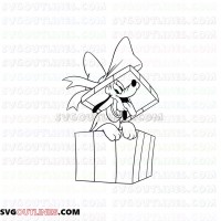 Pluto present Christmas Mickey Mouse outline svg dxf eps pdf png