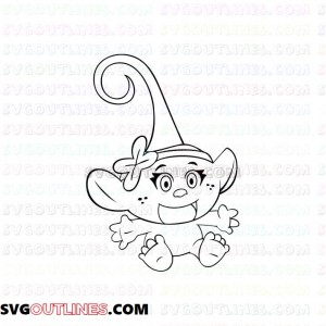 Poppy Baby Trolls outline svg dxf eps pdf png