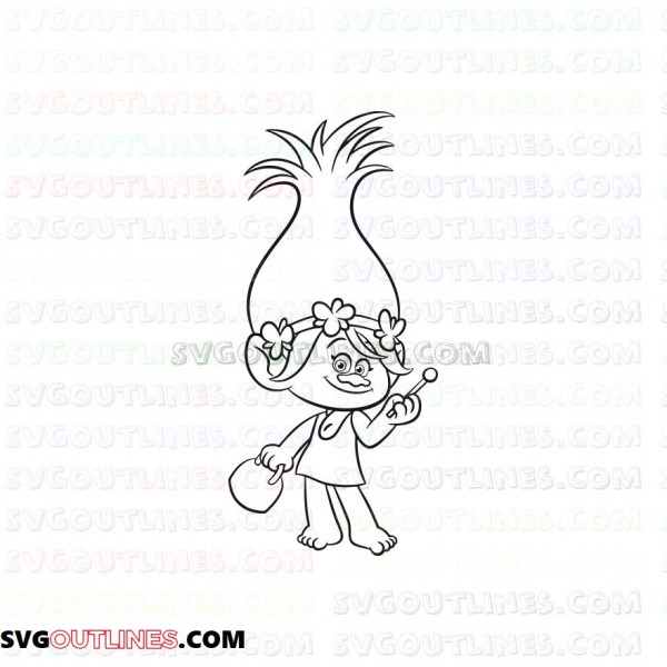 Download Poppy Bell Trolls Outline Svg Dxf Eps Pdf Png