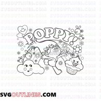 Poppy Clouds Trolls outline svg dxf eps pdf png