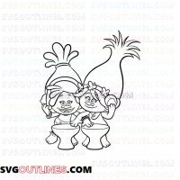 Poppy DJ Suki Trolls outline svg dxf eps pdf png