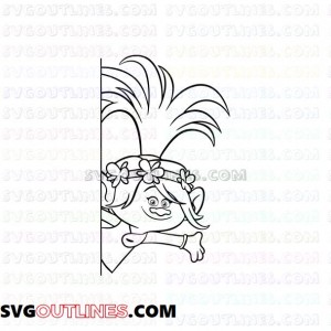 Poppy Half Trolls outline svg dxf eps pdf png