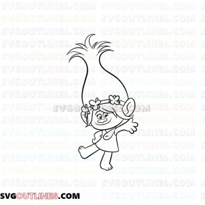 Poppy Hand Trolls outline svg dxf eps pdf png