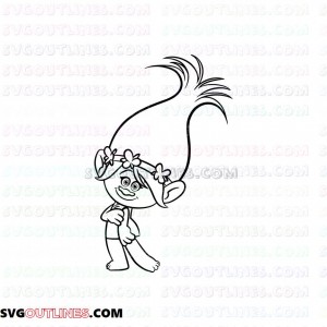 Poppy Smile Trolls outline svg dxf eps pdf png