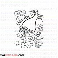 Poppy So Cute Trolls outline svg dxf eps pdf png