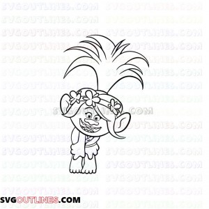 Poppy bent Trolls outline svg dxf eps pdf png