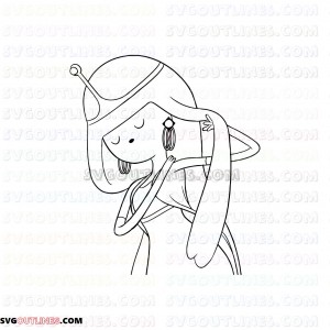 Princess Bubblegum Adventure Time outline svg dxf eps pdf png