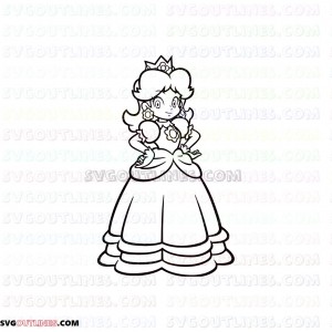 Princess Daisy Super Mario Land outline svg dxf eps pdf png