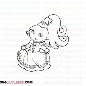 Princess Dora outline svg dxf eps pdf png