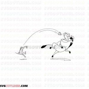 Pumbaa Timon and Pumbaa 23 outline svg dxf eps pdf png