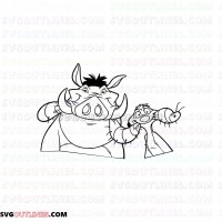 Pumbaa Timon and Pumbaa 5 outline svg dxf eps pdf png