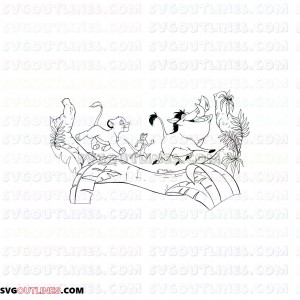Pumbaa Timon and Pumbaa 7 outline svg dxf eps pdf png