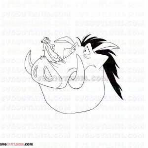 Pumbaa Timon and Pumbaa 8 outline svg dxf eps pdf png