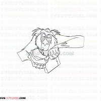 Rafiki The Lion King 5 outline svg dxf eps pdf png