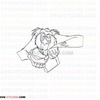 Rafiki The Lion King 5 outline svg dxf eps pdf png