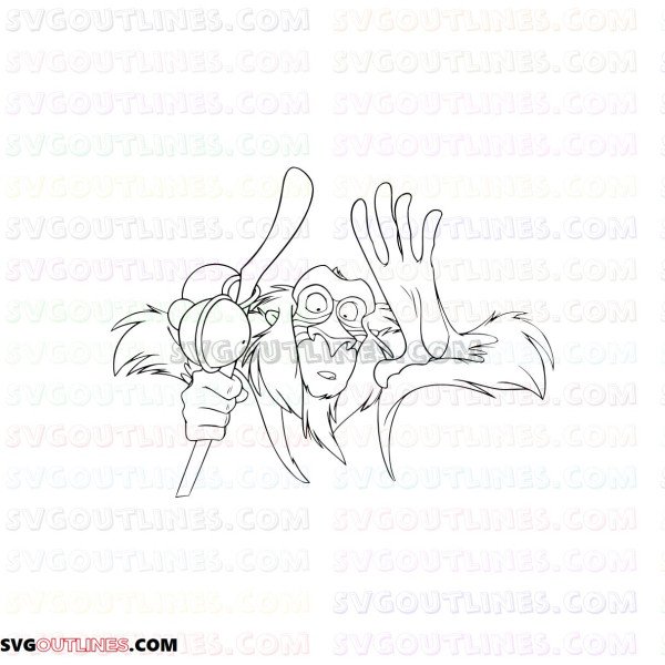 Rafiki The Lion King 6 outline svg dxf eps pdf png