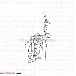 Rafiki The Lion King 7 outline svg dxf eps pdf png