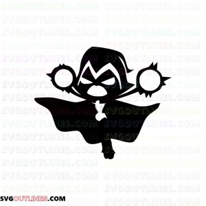 Raven 1 color Teen Titans Go outline svg dxf eps pdf png