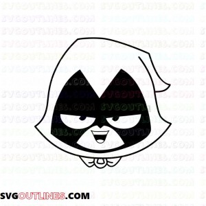 Raven Face Teen Titans Go outline svg dxf eps pdf png