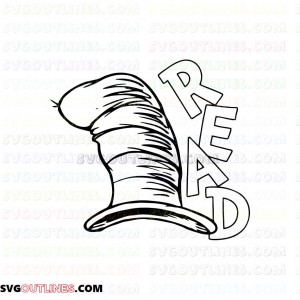 Read Hat Dr Seuss The Cat in the Hat outline svg dxf eps pdf png