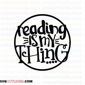 Reading is My Thing Dr Seuss The Cat in the Hat 2 outline svg dxf eps pdf png