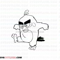 Red The Angry Birds 2 outline svg dxf eps pdf png
