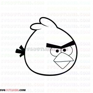 Red The Angry Birds Face 2 outline svg dxf eps pdf png