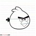 Red The Angry Birds Face 2 outline svg dxf eps pdf png