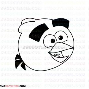 Red The Angry Birds Face 3 outline svg dxf eps pdf png