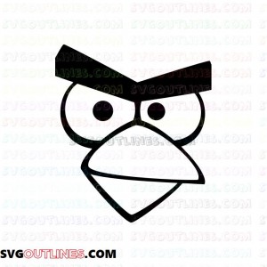 Red The Angry Birds Face 4 outline svg dxf eps pdf png