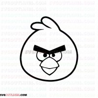 Red The Angry Birds Face outline svg dxf eps pdf png