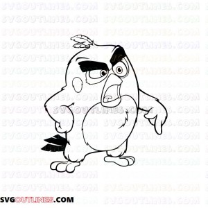 Red The Angry Birds outline svg dxf eps pdf png