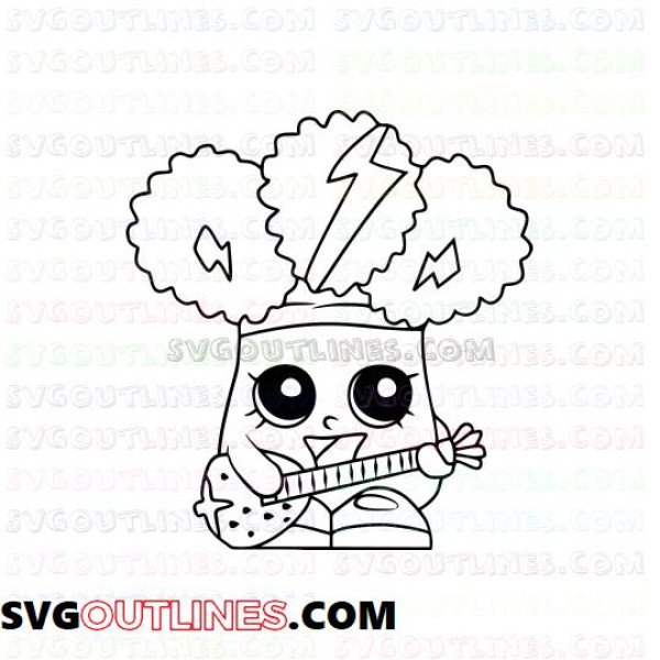 Rockin Broc Shopkins outline svg dxf eps pdf png