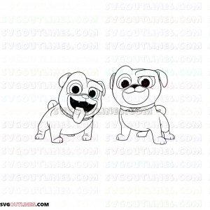 Rolly And Bingo Puppy Dog Pals outline svg dxf eps pdf png
