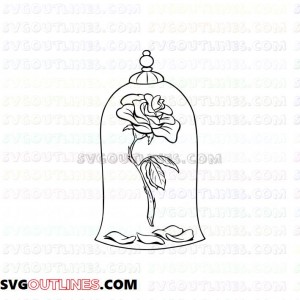 Rose 1 Beauty and the Beast outline svg dxf eps pdf png