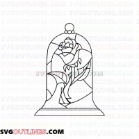 Rose Beauty and the Beast outline svg dxf eps pdf png