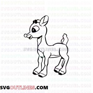 Rudolph the Red Nosed Reindeer Gazelle outline svg dxf eps pdf png