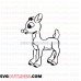 Rudolph the Red Nosed Reindeer Gazelle outline svg dxf eps pdf png