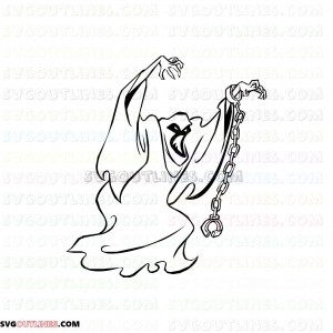 Scary Ghost Scooby Doo outline svg dxf eps pdf png