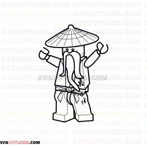 Sensei Wu Lego Ninjago Silhouette outline svg dxf eps pdf png