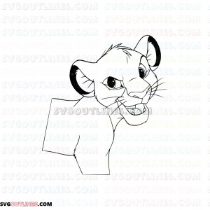 Simba The Lion King 10 outline svg dxf eps pdf png