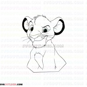Simba The Lion King 11 outline svg dxf eps pdf png