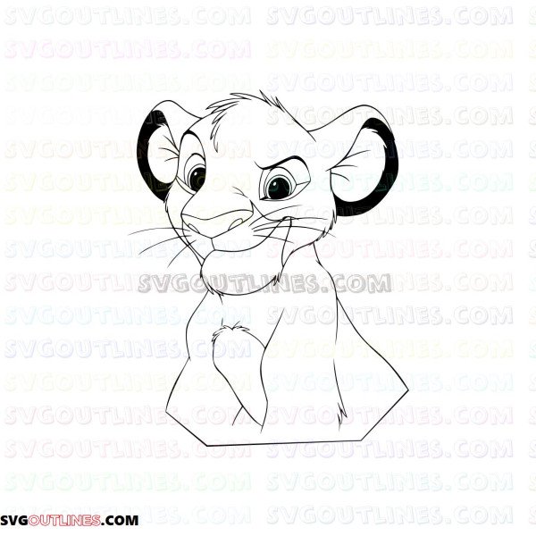 Simba The Lion King 11 outline svg dxf eps pdf png