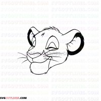 Simba The Lion King 12 outline svg dxf eps pdf png