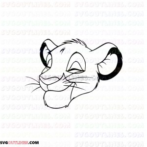 Simba The Lion King 12 outline svg dxf eps pdf png