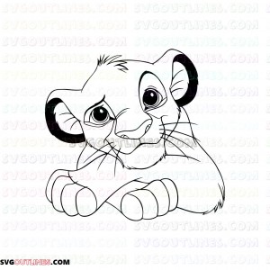 Simba The Lion King 13 outline svg dxf eps pdf png