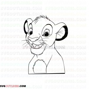 Simba The Lion King 14 outline svg dxf eps pdf png