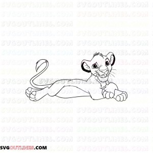 Simba The Lion King 16 outline svg dxf eps pdf png