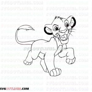 Simba The Lion King 17 outline svg dxf eps pdf png